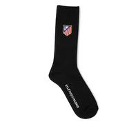 GAMBEA Calcetines Atlético de Madrid Escudo Bordado Negro. Calcetines Atlético de Madrid. Producto Oficial Tallas 41-46 y 36-40. Caña media. Talla 36-40