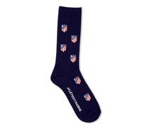GAMBEA Calcetines Atlético de Madrid Escudo Navy, 32-35. Calcetines Atlético de Madrid. Producto Oficial Tallas 41-46 y 36-40. Caña Media