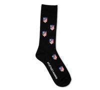 GAMBEA Calcetines Atlético de Madrid Escudo Negro, 32-35. Calcetines Atlético de Madrid. Producto Oficial Tallas 41-46 y 36-40. Caña Media