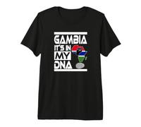 Gambia está en mi ADN con el puño levantado del Mapa de África de la Bandera de Gambia Camiseta Premium