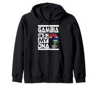 Gambia está en mi ADN con el puño levantado del Mapa de África de la Bandera de Gambia Sudadera con Capucha