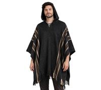 Gamboa Poncho de Alpaca Estilo Clint Eastwood, Mexicano y Western para Hombre Adulto, Negro -, M