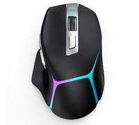 GAMCATZ Ratón inalámbrico para juegos, mouse ergonómico RGB de 12500 DPI con conectividad de tres modos (Bluetooth 5.1/2.4G/cable), ratones recargables USB-C para computadora, Mac, iPad, laptop y PC