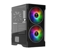 GAMDIAS Apollo E2 Elite - Carcasa para PC para Juegos, ATX de Torre Media, Panel de Vidrio Templado, 3 Ventiladores ARGB Integrados duales de 200 mm, Ventana de instalación sin Herramientas, soporta