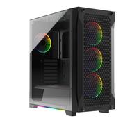 GAMDIAS Athena P1 ATX - Carcasa para PC para Juegos de Torre Media con Vidrio Templado y excelente diseño de Flujo de Aire y 4 Ventiladores ARGB de 120 mm, Soporte Superior y Frontal AIO de 360 mm y