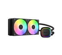 GAMDIAS AURA GL240 V2 AIO, enfriador líquido de CPU de 240 mm, diseño de enrutamiento de cable fácil, bomba de rendimiento giratoria, 2 ventiladores PWM ARGB de bajo ruido de 120 mm con MB Sync, AMD