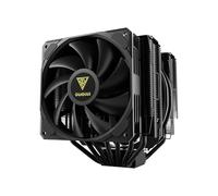 GAMDIAS BOREAS P1-720 - Enfriador de aire para CPU, TDP de 270 W, revestimiento totalmente negro, 7 tubos de calor de cobre, disipador de calor de aluminio de doble torre, ventilador PWM de 135/120 mm