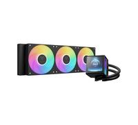 GAMDIAS CHIONE P5 Refrigeración Líquida AIO de 360 mm para CPU, Pantalla LCD IPS de 3,4” Giratoria y Magnética, Software Personalizable, Ventiladores ARGB PWM, MB Sync, Intel LGA 1851,AMD AM5, Negro