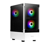 GAMDIAS TALOS E3 - Funda Blanca para PC para Juegos, Funda ATX de Torre Media, Panel de Vidrio Templado, 3 Ventiladores ARGB Integrados de 120 mm, Ventana de instalación sin Herramientas, soporta