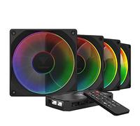 GAMDIAS Ventiladores ARGB de 120 mm, ventilador de carcasa de computadora, control PWM, compatible con sincronización de placa base, control remoto y caja de control, 55 efectos de luz integrados,