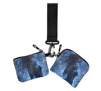 Game Anime Winter Playroom Girl Blue - Monederos para mujer, tarjetero, monedero pequeño desmontable con correa de muñeca para mujer, 2 paquetes, Game Anime Winter Playroom Girl Azul, 1 size, Casual