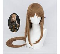 Game Arknights Cosplay Wig Meteorite Woman Brown Long Straight Heat-resistant Fiber Hair Wig for Halloween Carnival Party