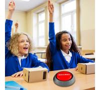 Game Buzzer Button - Answer Buzzers For Classroomr, Battery Operated Fun Sound Button With Light For Parties Office Desk Pranks Stress Relief Friends Coworkers Teens[ Particular Replaceable Batt