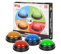 Game Buzzer, Competition Button, Compact Portable Interactive Play Sturdy Materials Lightweight Easy Use, Buzzer Toy for Classroom Debate Play Activity, 3.55x3.55x1.38Inches