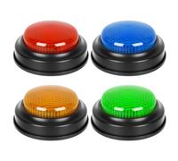 Game Buzzer, Kids Buzzer Button, 4-Pieces Quick Answer Prop Set, Fast Response for Classroom Debate, Competition, Trivia or Fun Show Activities, 3.55x3.55x1.38 Inches, 340g