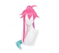 Game Cafe Cutie Sivir Cosplay Wig Long Rose Gradient Blue Green Peluca Anime Wigs Heat Resistant Synthetic Hair