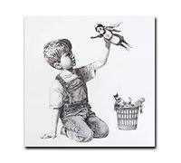 Game Changer Banksy Art muestra a médicos, enfermeras como superhéroes, pintura en lienzo, decoración de arte de pared en la oficina del hospital, marco interior de 40 x 40 cm (16 x 16 pulgadas)