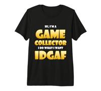 Game Collector Idgaf Vintage Board Video Gamer Collections Camiseta Premium