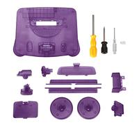 Game Console Replacement Case Retro ABS Sturdy Professional Replacement Shell for N64 (Púrpura Transparente)