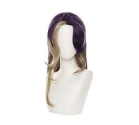 Game Coven Ahri Cosplay Wig Black Blond Gradient Mixed Long Curly Wavy Heat resistant Hair Side Part Halloween Party Wig