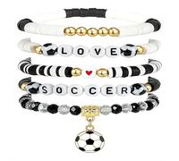 Game Day #1 - Pulsera elástica con cuentas de fútbol, joyería deportiva, mercancía de patriotas