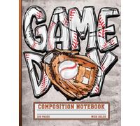 Game Day Baseball Softball Composition Notebook: 7.5 x 9.25 Inches, 120 Pages Journal Wide Ruled, Lined Paper Perfect For Sports Moms and Fans, Travel, Office, Home And School