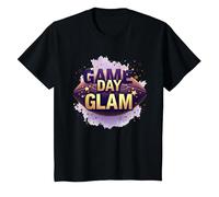 Game Day Glam - Moda Deportiva para Mujer Camiseta, Niños, Negro, 10 años