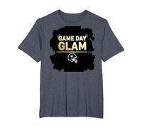 Game Day Glam Royalty - Aficionado al fútbol Americano Camiseta, Hombre Tallas Grandes, Azul Jaspeado, 4X Alto