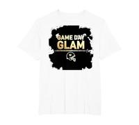 Game Day Glam Royalty - Aficionado al fútbol Americano Camiseta, Hombre Tallas Grandes, Blanco, 4X Alto