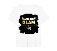 Game Day Glam Royalty - Aficionado al fútbol Americano Camiseta, Mujer Tallas Grandes, Blanco, 4XL Grande