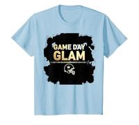 Game Day Glam Royalty - Aficionado al fútbol Americano Camiseta, Niños, Azul Bebé, 4 años