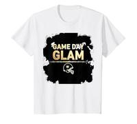 Game Day Glam Royalty - Aficionado al fútbol Americano Camiseta, Niños, Blanco, 4 años