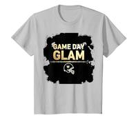 Game Day Glam Royalty - Aficionado al fútbol Americano Camiseta, Niños, Plata, 4 años