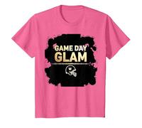 Game Day Glam Royalty - Aficionado al fútbol Americano Camiseta, Niños, Rosa Jaspeado, 4 años