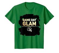 Game Day Glam Royalty - Aficionado al fútbol Americano Camiseta, Niños, Verde Kelly, 4 años