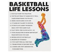 Game Day Motivation Wall Art, Basketball Team Canvas Poster, Inspirational Quote Print for Sports Fan Room, Man Cave, Office Decor(Unframed,12x18inch(30x45cm))