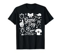 Game Day Vintage Soccer Mom Preppy Soccer Streetwear Gráfico Camiseta gráfica económica