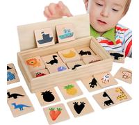 Game Di Abbinamento Di per Bambini, Puzzle Di,Wood Shadow Matching Puzzle Games - Attività Di Sviluppo Cognitivo Educativo, Aiuti per Il Riconoscimento 'apprendimento Dei Modelli per R