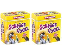 Game Factory 646091 Pájaros oblicuos, Juego de Cartas Ingenioso y desagradable, minijuego en práctica Caja de Metal, Juego de Viaje Sencillo para Adultos y niños a Partir de 8 años (Paquete de 2)