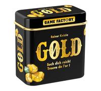 Game Factory 646252 Gold Minijuego de Cartas en práctica Caja de Metal, Ideal como Juego de Viaje o Regalo, para 2 a 5 Jugadores