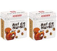 Game Factory 646273 Auf Die Nüsse, Das knackige Würfelspiel Mini-Sspiel in handlicher Metalldose Reisespiel, für Erwachsene und Kinder AB 8 Jahren (Paquete de 2)