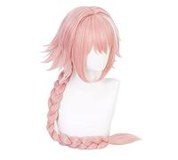 Game Fate Apocryph Astolfo - Peluca larga de pelo sintético resistente al calor para Halloween, color rosa