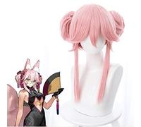 Game Fate Grand Order Pelucas de Cosplay Tamamo No Mae Peluca de Cosplay Peluca Sintética Resistente al Calor Fiesta de Carnaval de Halloween FATE FGO Peluca