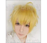 Game Fate/Stay Night Zero Gilgamesh Cosplay Wigs Short Golden Heat Resistant Synthetic Hair Wig + Wig Cap