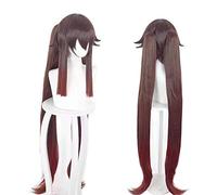 Game Genshin Impact HuTao wig Cosplay Wig Brown Wig Game Cosplay Wigs Hu Tao 110cm Long Claw Clip Ponytail Hair