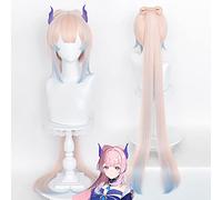 Game Genshin Impact Kokomi Cosplay Wig Long Light Pink Blue Heat Resistant Synthetic Hair Wigs + Wig Cap