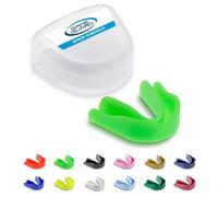GAME GUARD Boil & Bite Protector bucal/protector bucal - Protector bucal moldeable/protectores bucales - Niños/Niños/Jóvenes - Aprobado por la CE, deportes escolares, rugby, hockey (verde)