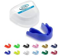 GAME GUARD protector bucal para hervir y morder/protector de encías - protector bucal moldeable/protectores de encías - júnior/niños/jóvenes - Aprobado por CE, deportes escolares, fútbol, rugby(Azul)