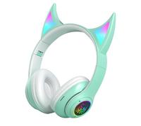 Game Headset Over Ear - 7.68 Inch Wireless V5.0 Headphones | Soft Foam Adjustable Headband - Colorful Breathing Light Music Movie Headset with Card and Audio Wire Support.
