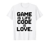 Game Is Life Code Is Love Techie Gamer Humor Camiseta